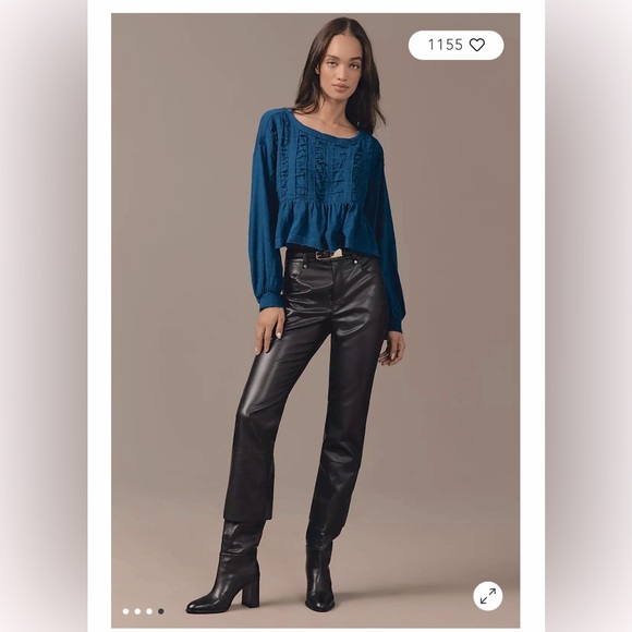 NEW WITH TAGS ANTHROPOLOGIE Pilcro Blue Textuted Babydoll In XL MSRP $68 - Picture 2 of 6